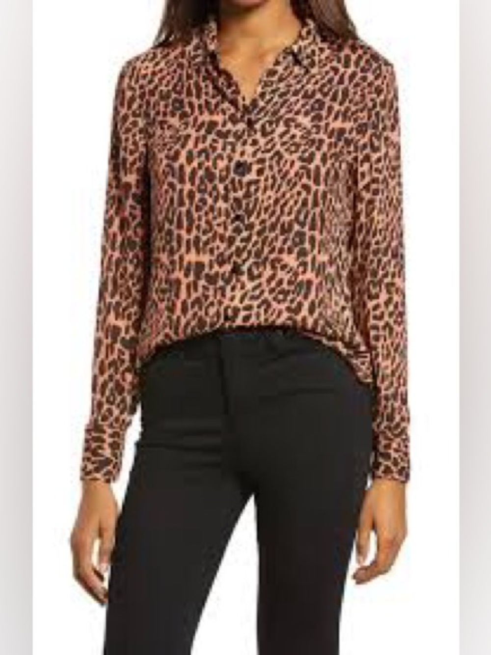 67. Scotch & Soda • NWT $115 USD Brown Leopard Print Button-Down Blouse PTP 20”
